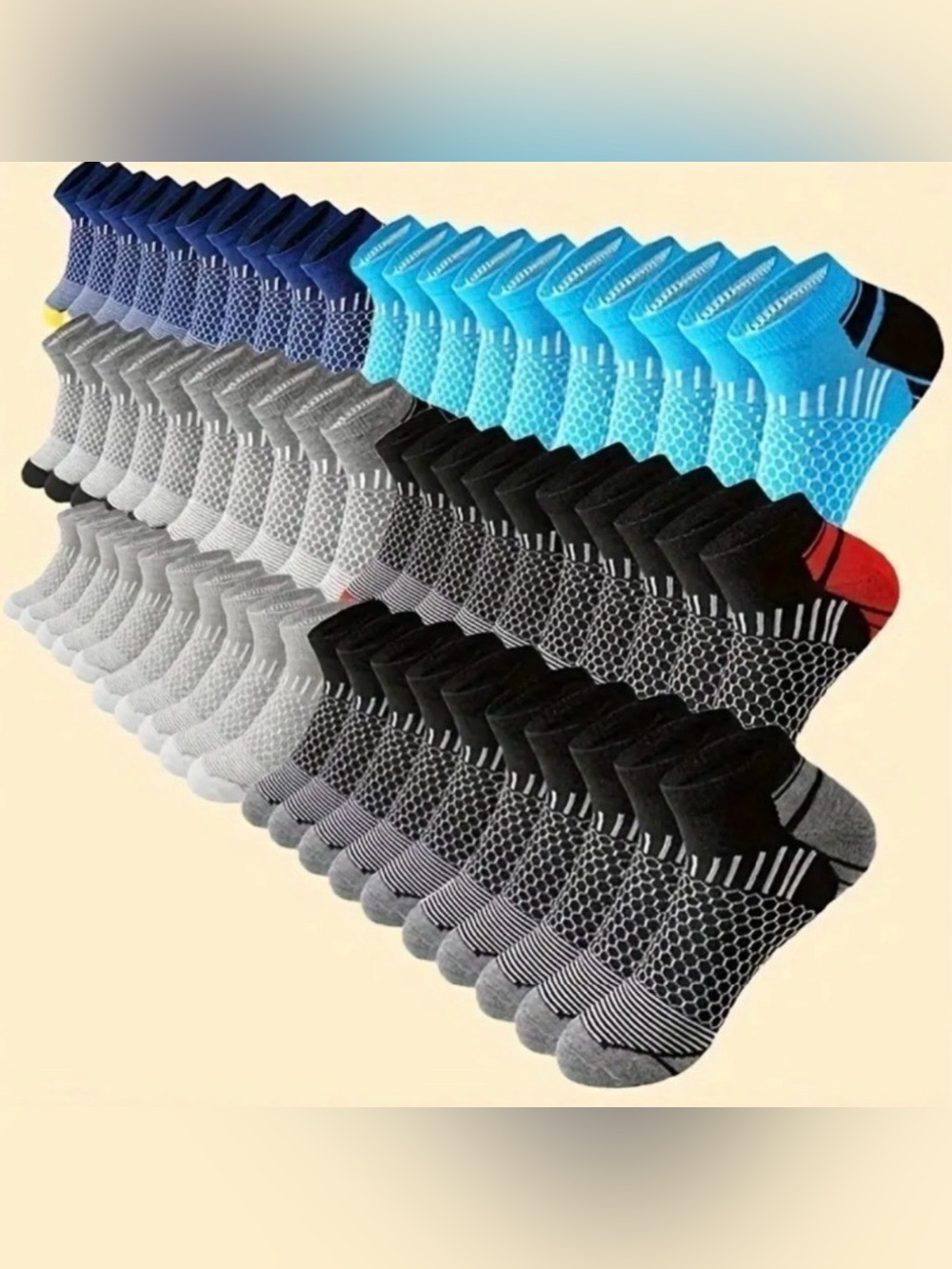 60 Men's Low Cut Anti Odor & Sweat Absorption Ankle Socks - Brand New